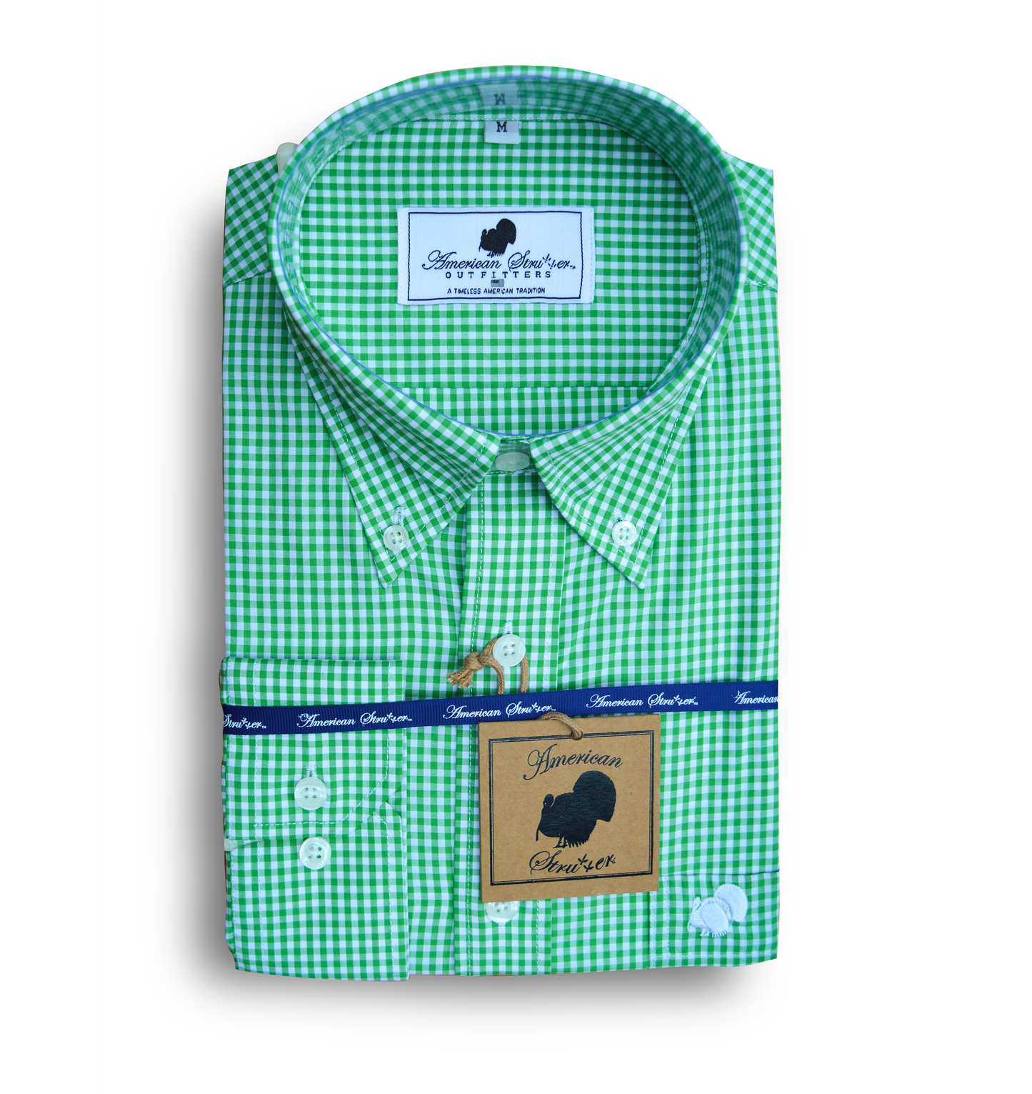 Gingham Button Down Shirt (Green Apple)