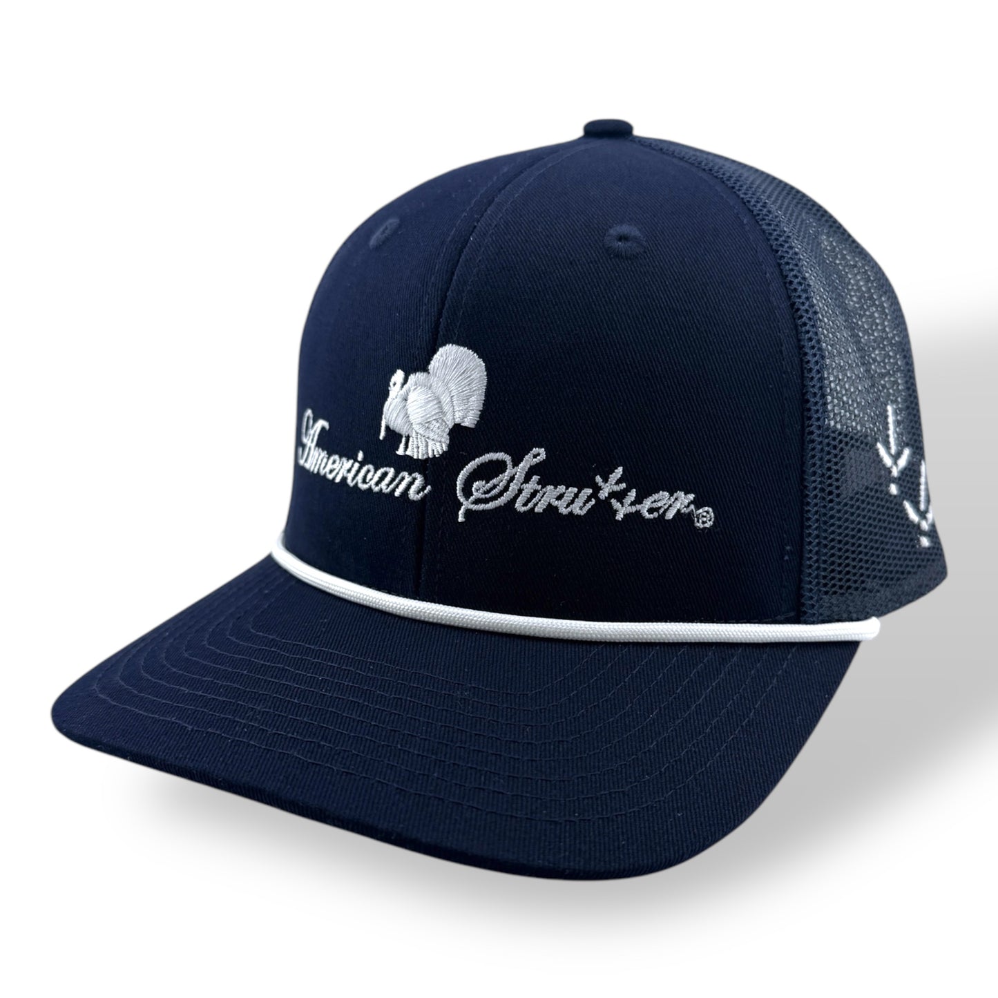 American Strutter® 'FlatLine' SnapBack Rope Hat - Navy and White