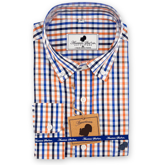 American Strutter® Youth Bamboo Series Button Down (Orange and Blue)