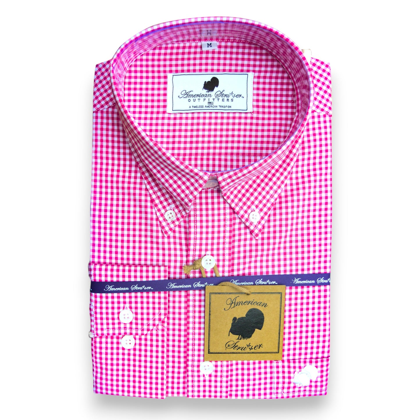 Gingham Button Down Shirt (Rose)